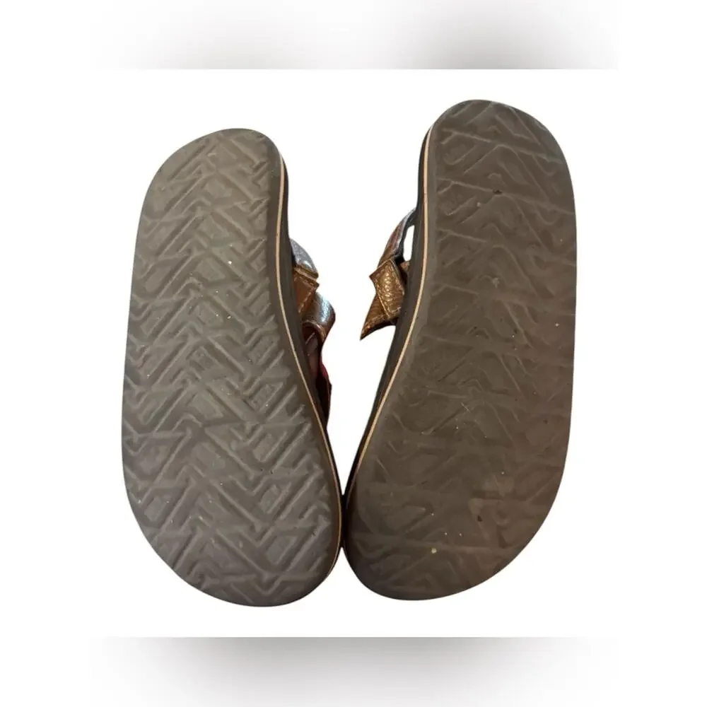 Reef Toddler Leather Flip Flop Sandals Brown Backstrap Size 7/8 Beach Summer